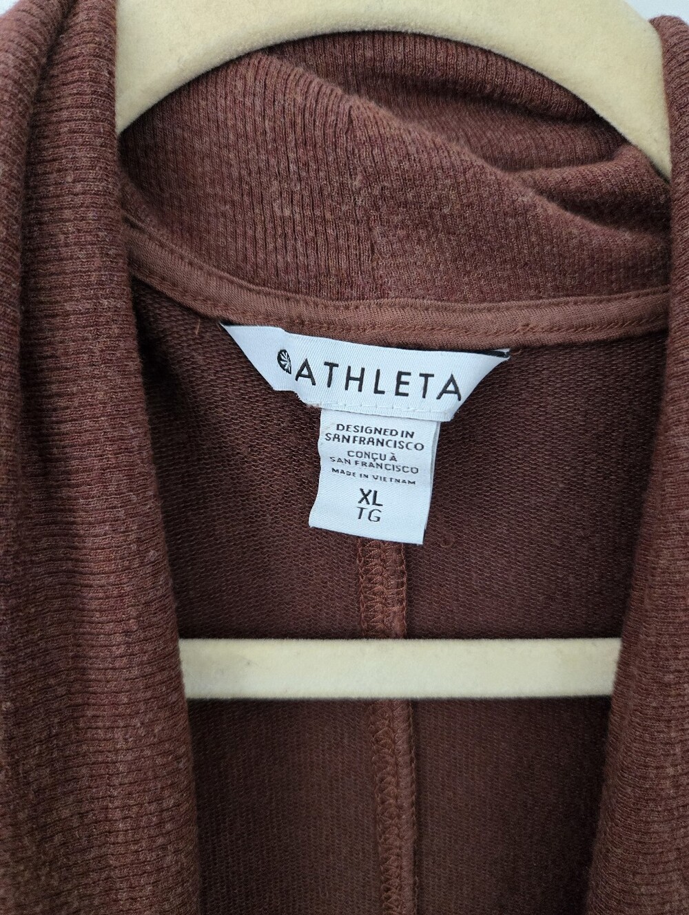 Athleta Open-Front Draped Cardigan in Rust Brown - Picture 10 of 10